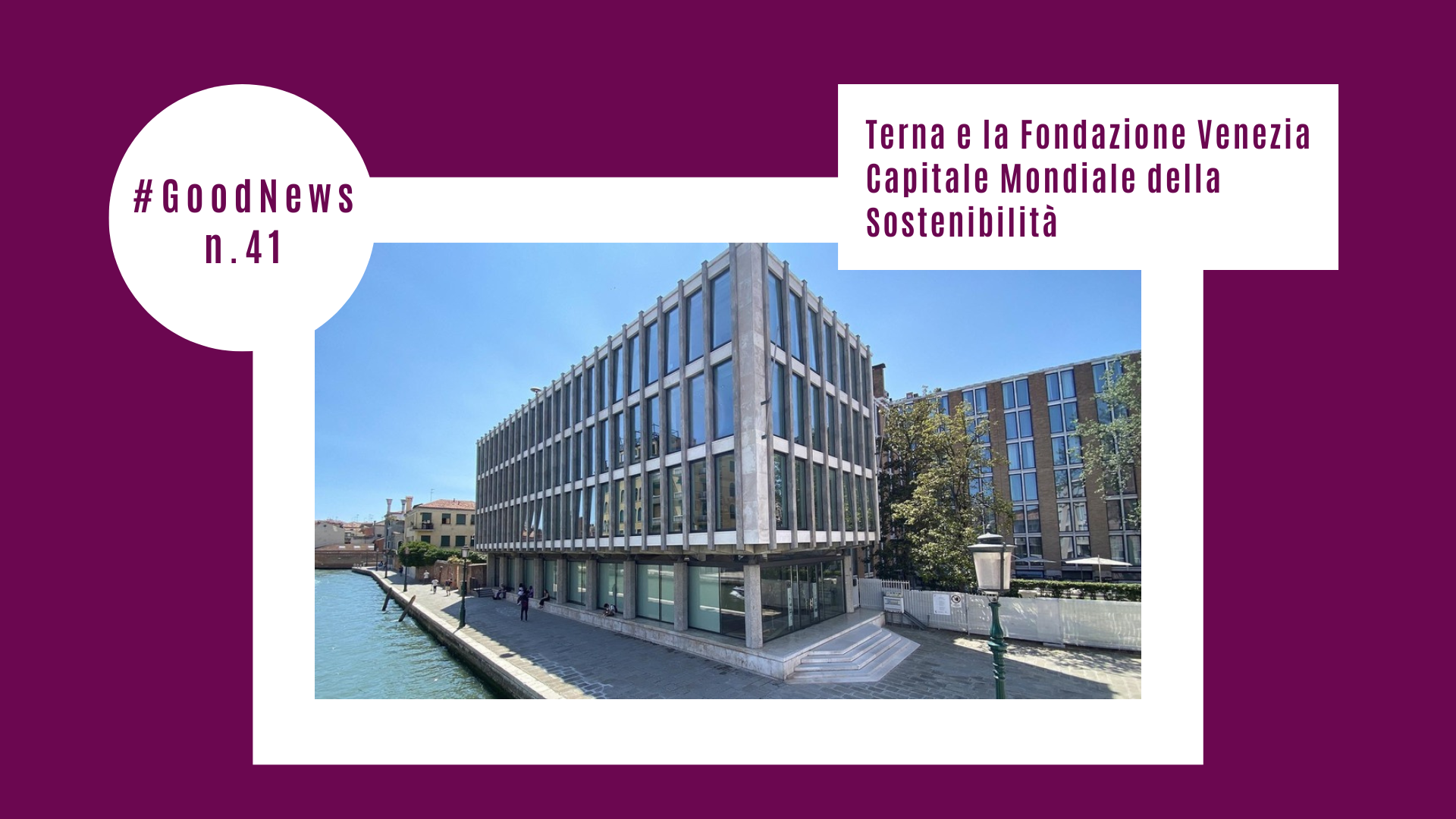 Terna e la Fondazione Venezia Capitale Mondiale della Sostenibilità
